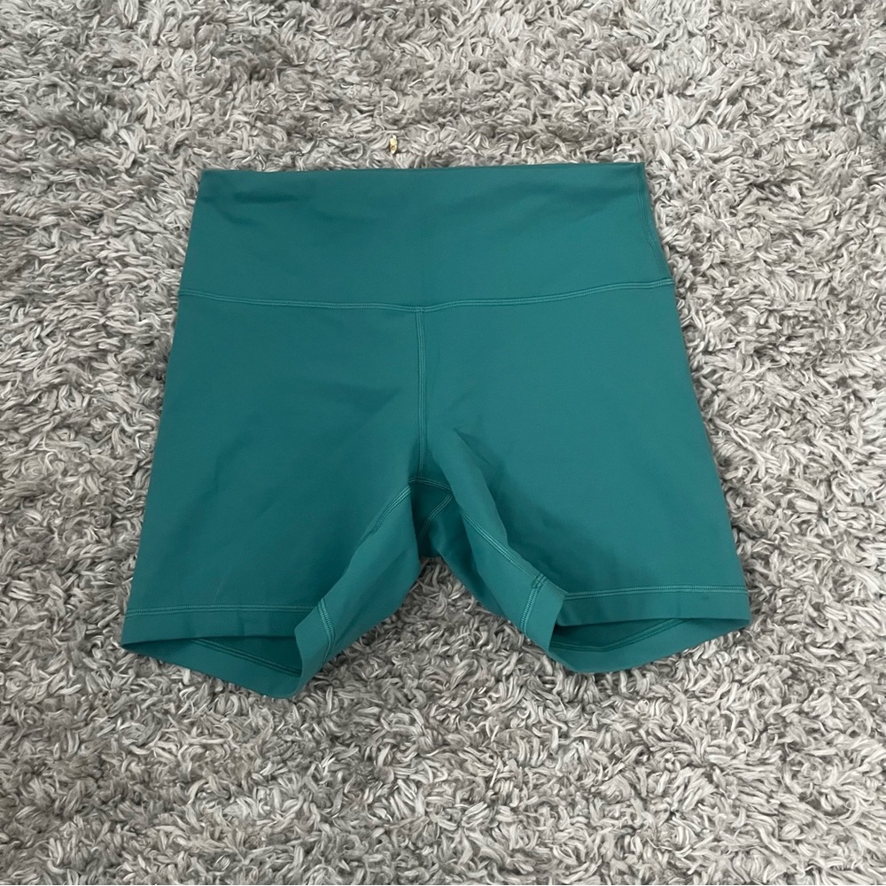 lululemon athletica teal bike shorts 6 inch